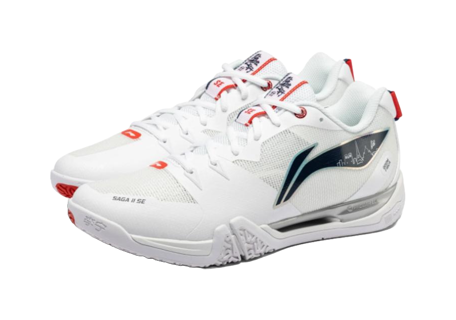 LiNing Saga II SE Slip Resistant Abrasion Resistant Low top Badminton Shoes Unisex White 