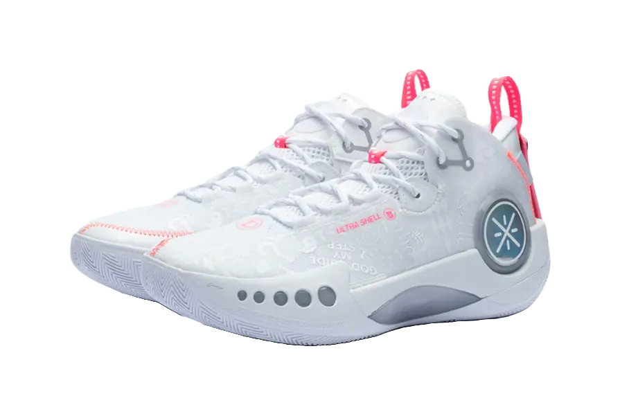 LiNing Shadow 3 Shock Absorbers Slip Resistant Abrasion Resistant Mid top Basketball Shoes Mens Standard White 