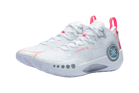 LiNing Shadow 3 Shock Absorbers Slip Resistant Abrasion Resistant Mid top Basketball Shoes Mens Standard White 