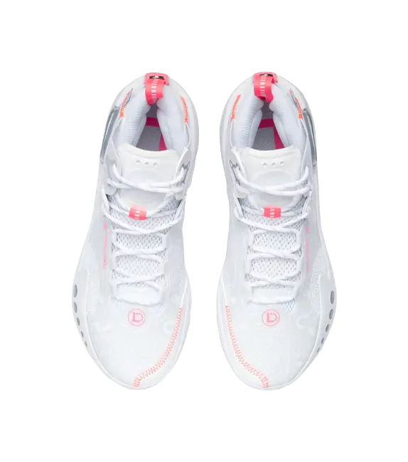 LiNing Shadow 3 Shock Absorbers Slip Resistant Abrasion Resistant Mid top Basketball Shoes Mens Standard White 