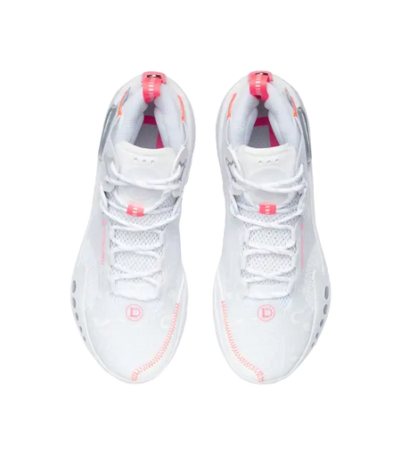 LiNing Shadow 3 Shock Absorbers Slip Resistant Abrasion Resistant Mid top Basketball Shoes Mens Standard White 