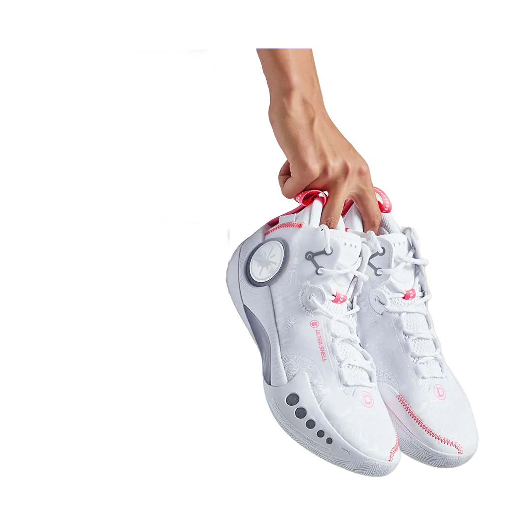 LiNing Shadow 3 Shock Absorbers Slip Resistant Abrasion Resistant Mid top Basketball Shoes Mens Standard White 