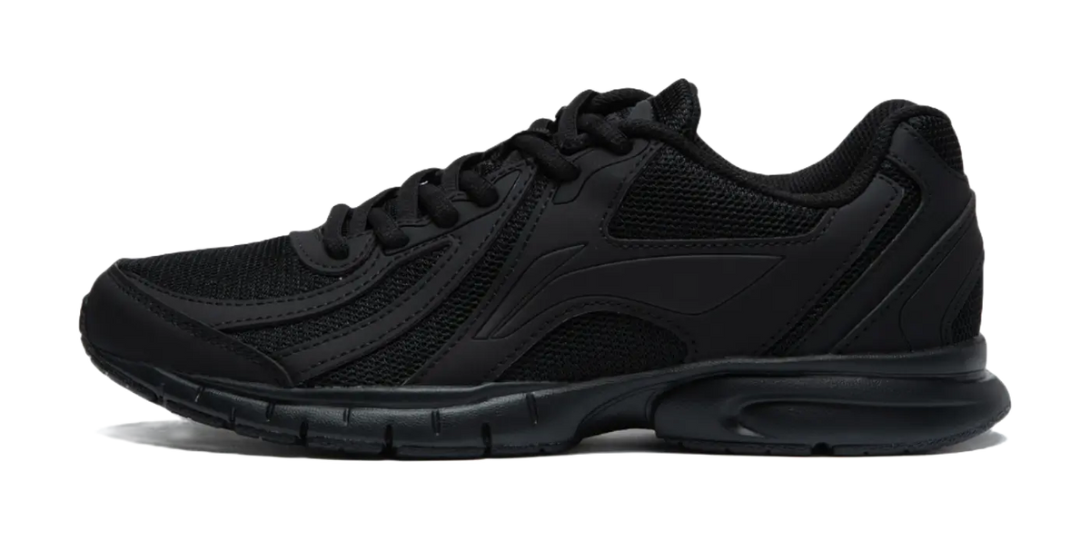 LiNing Shock Absorbers Slip Resistant Abrasion Resistant Lightweight Low top Casual Running Shoes Mens Black  vjsneaker.com