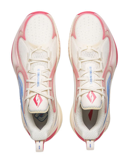 LiNing Shock Absorbing, Non Slip, Wear Resistant, Breathable And Lightweight Low Top Basketball Shoes Mens White Pink 