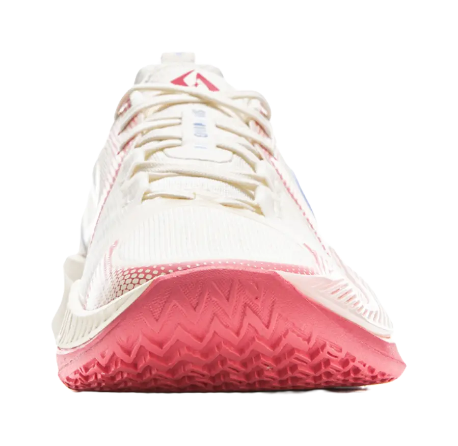 LiNing Shock Absorbing, Non Slip, Wear Resistant, Breathable And Lightweight Low Top Basketball Shoes Mens White Pink 