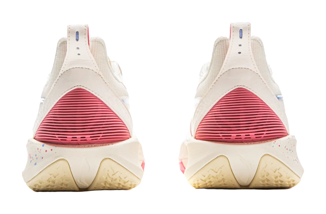 LiNing Shock Absorbing, Non Slip, Wear Resistant, Breathable And Lightweight Low Top Basketball Shoes Mens White Pink 