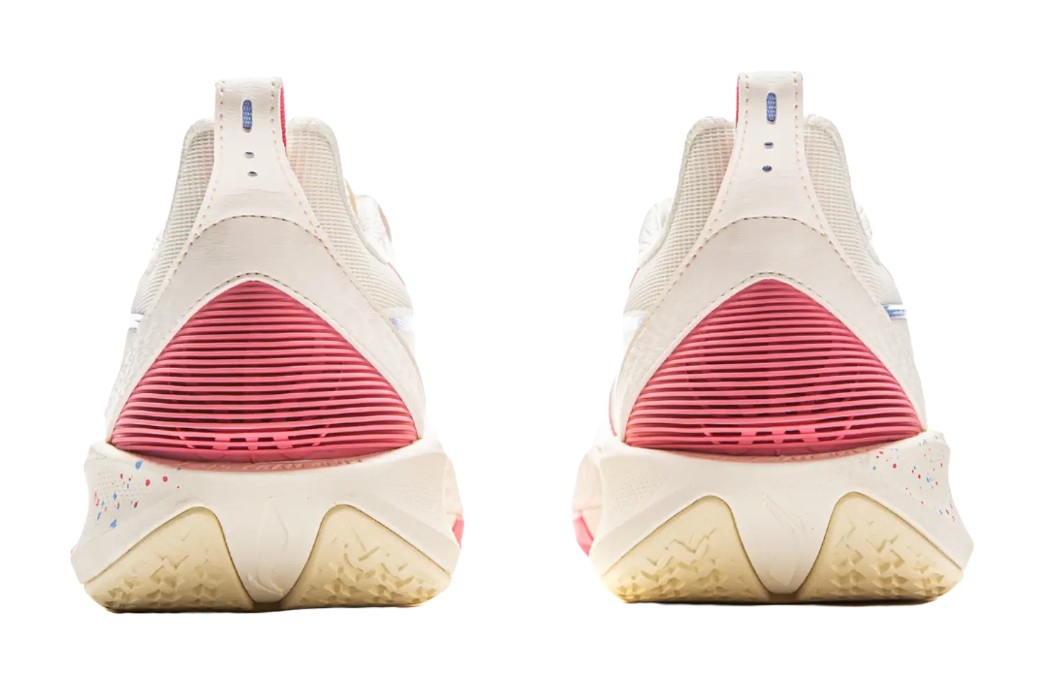 LiNing Shock Absorbing, Non Slip, Wear Resistant, Breathable And Lightweight Low Top Basketball Shoes Mens White Pink 