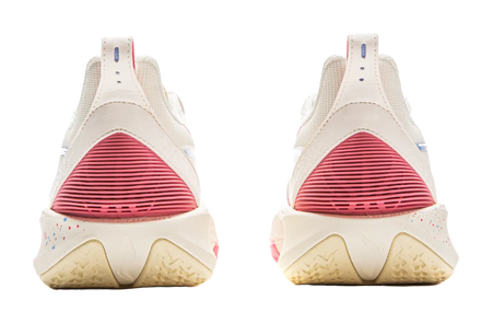 LiNing Shock Absorbing, Non Slip, Wear Resistant, Breathable And Lightweight Low Top Basketball Shoes Mens White Pink 