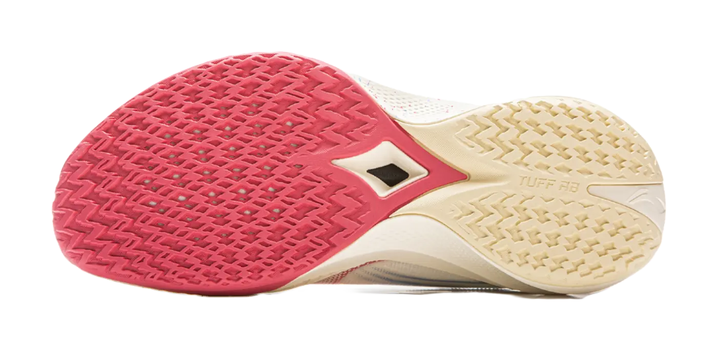 LiNing Shock Absorbing, Non Slip, Wear Resistant, Breathable And Lightweight Low Top Basketball Shoes Mens White Pink 