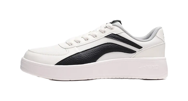 LiNing Slip Resistant Abrasion Resistant Low top Skateboard Shoes Unisex White Black 