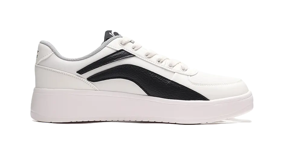 LiNing Slip Resistant Abrasion Resistant Low top Skateboard Shoes Unisex White Black 