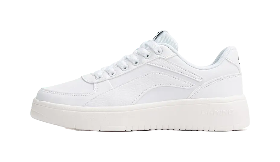 LiNing Slip Resistant Abrasion Resistant Low top Skateboard Shoes Women's White 
