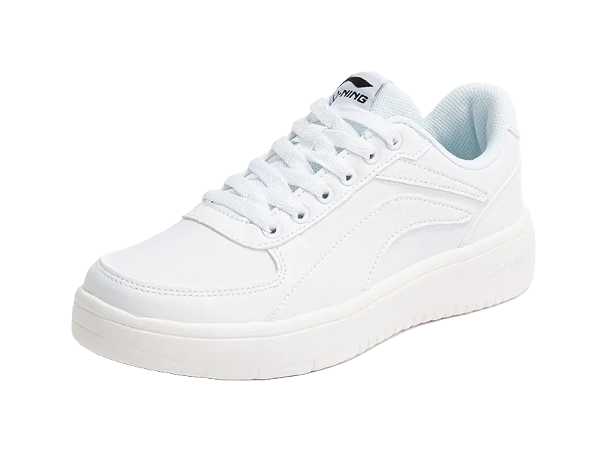 LiNing Slip Resistant Abrasion Resistant Low top Skateboard Shoes Women's White 