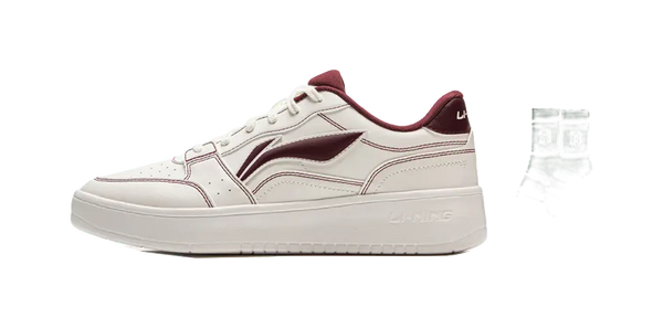 LiNing Slip Resistant Cushioning Abrasion Resistant Breathable Low Top Skateboard Shoes Men's White Red 