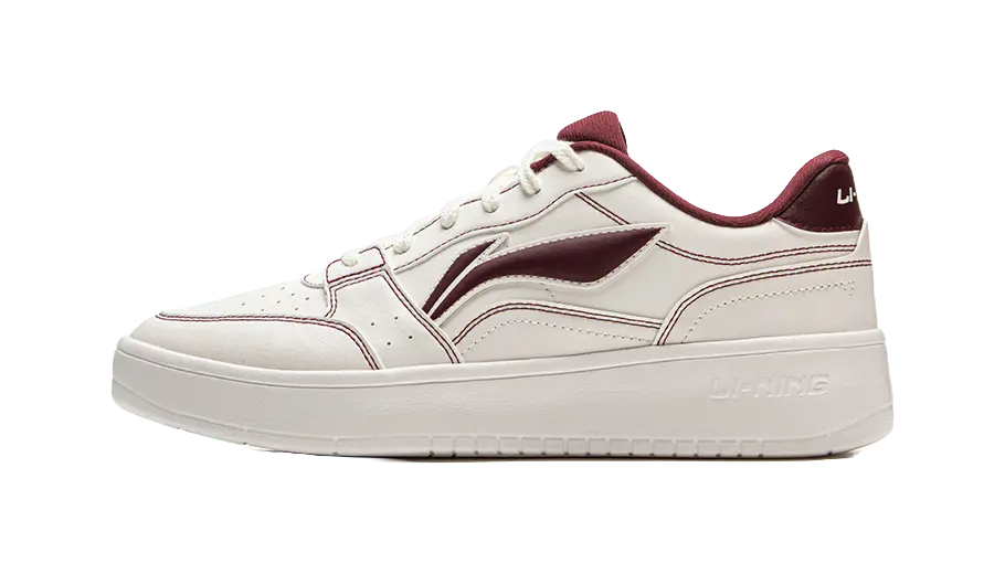 LiNing Slip Resistant Cushioning Abrasion Resistant Breathable Low Top Skateboard Shoes Men's White Red 