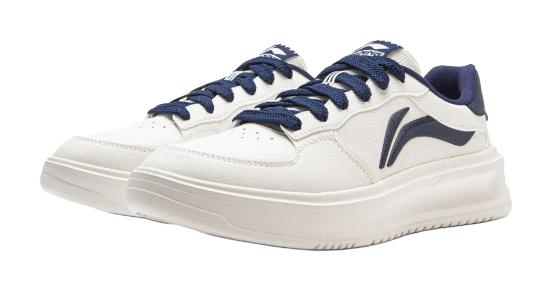 LiNing Slip Resistant Shock Absorbers With Abrasion Resistant Properties Low Top Skateboard Shoes Men's Mist White 