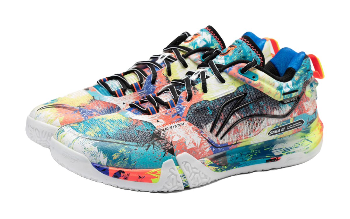 LiNing Slip Resistant, Abrasion Resistant, Breathable, Supportive Low top Badminton Shoes Unisex Blue Pink 