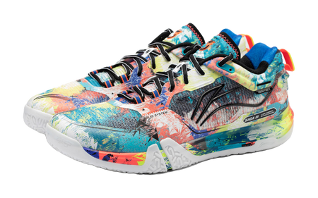 LiNing Slip Resistant, Abrasion Resistant, Breathable, Supportive Low top Badminton Shoes Unisex Blue Pink 