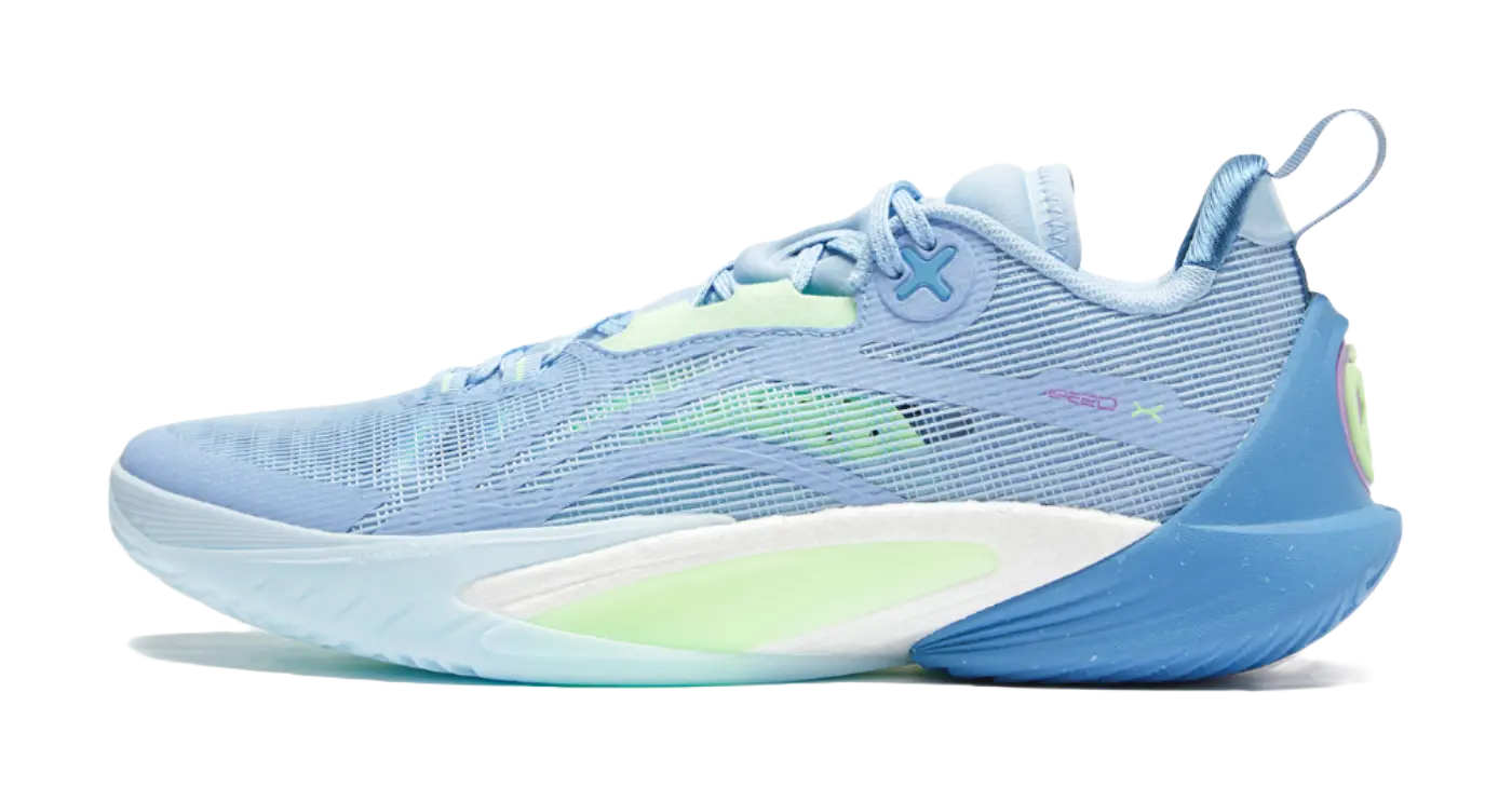 LiNing Speed 10 BOOM Technology Slip-Resistant Breathable Support Rebound Low-Top Basketball Shoes Mens Aurora Blue  vjsneaker.com