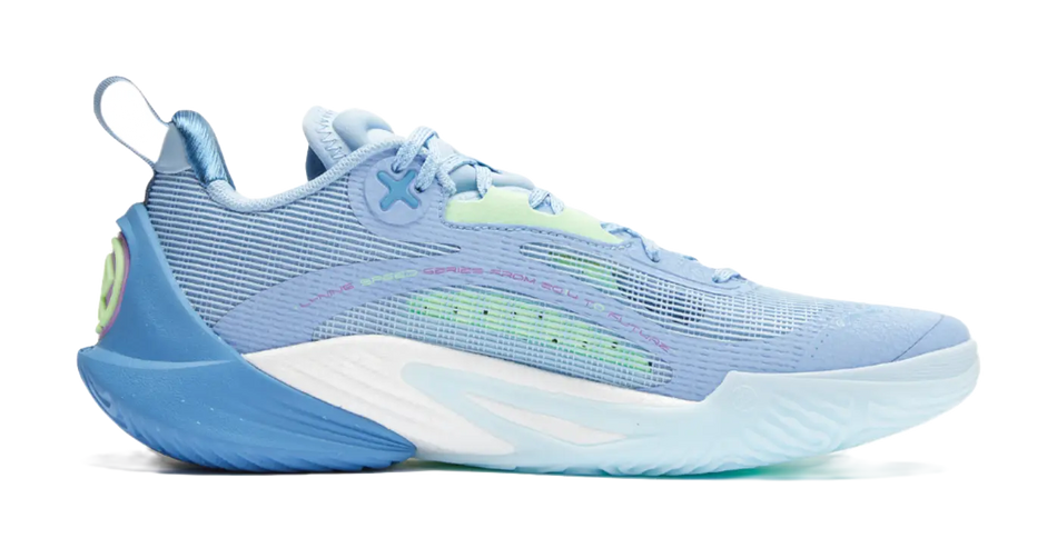 LiNing Speed 10 BOOM Technology Slip-Resistant Breathable Support Rebound Low-Top Basketball Shoes Mens Aurora Blue  vjsneaker.com