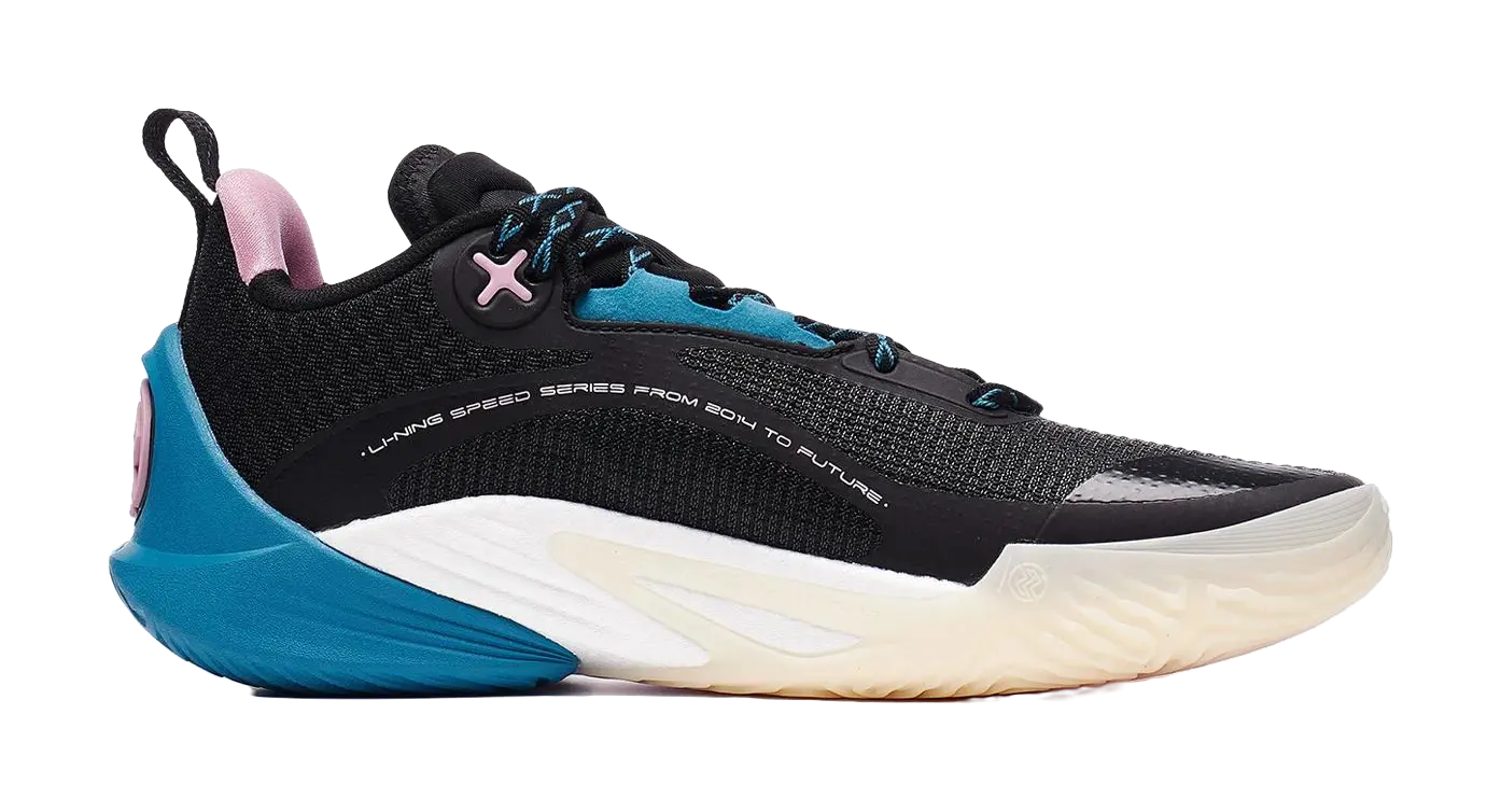 LiNing Speed 10 Cushioning Slip Resistant Abrasion Resistant Breathable Low top Basketball Shoes Mens Black  vjsneaker.com