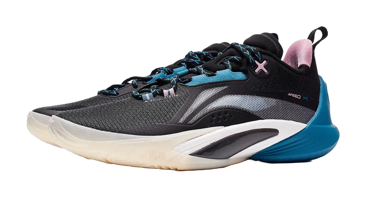 LiNing Speed 10 Cushioning Slip Resistant Abrasion Resistant Breathable Low top Basketball Shoes Mens Black  vjsneaker.com