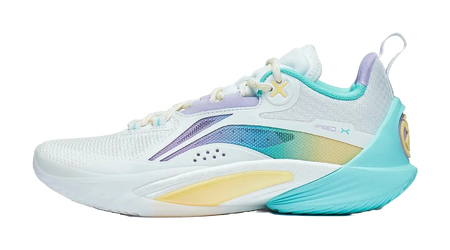 LiNing Speed 10 Cushioning, Slip Resistant, Abrasion Resistant, Breathable Low Top Basketball Shoes Mens White Purple  vjsneaker.com