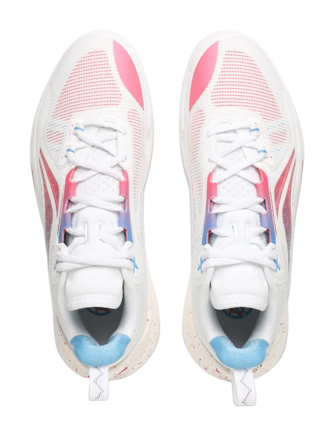 LiNing Speed 10 Cushioning, Wear Resistant Low Top Basketball Shoes Mens White Pink Blue 