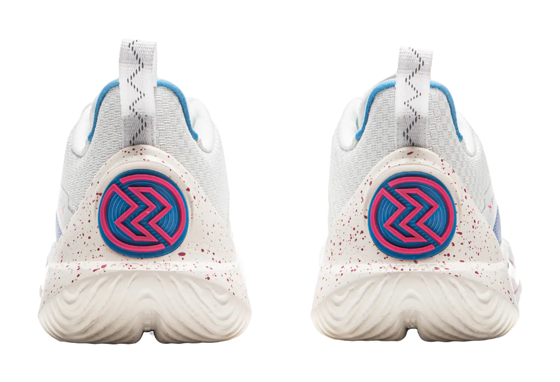 LiNing Speed 10 Cushioning, Wear Resistant Low Top Basketball Shoes Mens White Pink Blue 