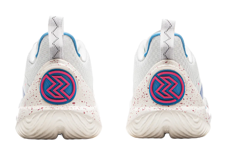 LiNing Speed 10 Cushioning, Wear Resistant Low Top Basketball Shoes Mens White Pink Blue 