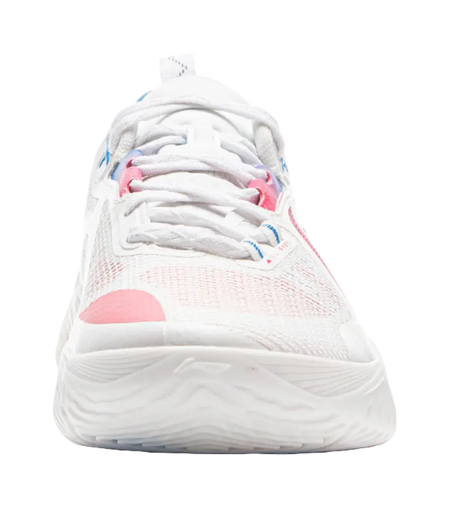 LiNing Speed 10 Cushioning, Wear Resistant Low Top Basketball Shoes Mens White Pink Blue  vjsneaker.com
