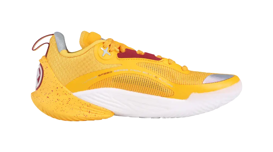 LiNing Speed 10 Shock Absorbers Slip Resistant Abrasion Resistant Breathable Low top Basketball Shoes Mens Yellow  vjsneaker.com