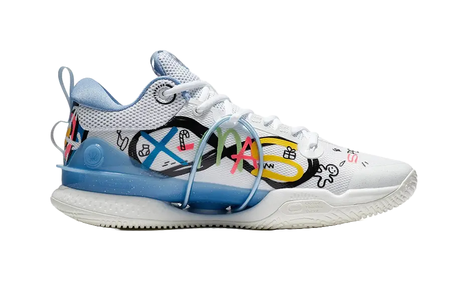 LiNing Speed 8 - Basketball Shoes Mens White Blue 