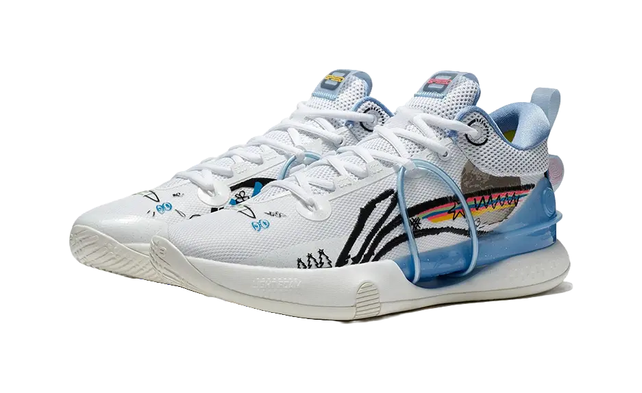 LiNing Speed 8 - Basketball Shoes Mens White Blue 