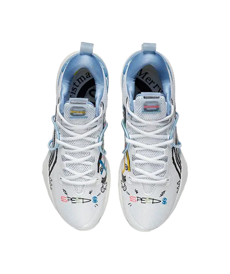 LiNing Speed 8 - Basketball Shoes Mens White Blue 