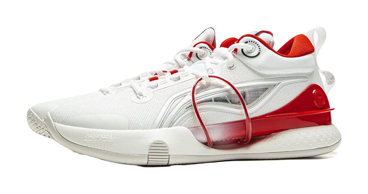LiNing Speed 8 Premium Cushioning Anti-Slip And Wear-Resistant Low-Top Light Foam/ Basketball Shoes Men White Red 