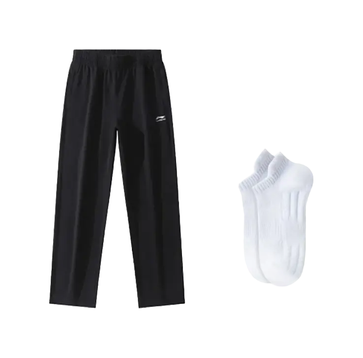 LiNing Sports Fashion Collection Knitted Sports Pants Mens Black  vjsneaker.com