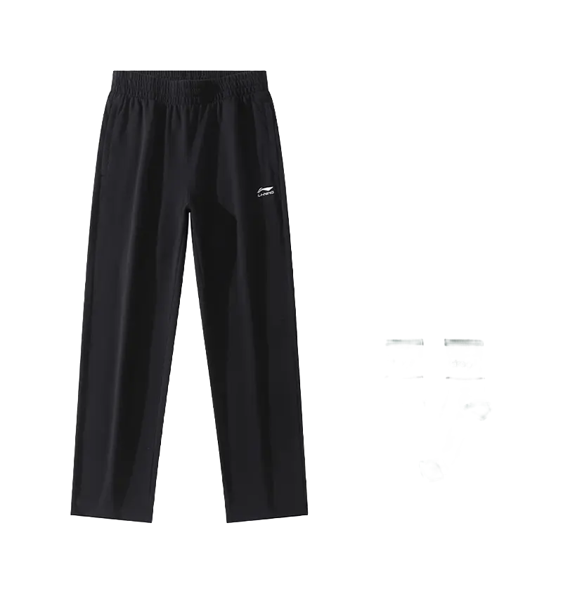 LiNing Sports Fashion Collection Knitted Sports Pants Mens Black  vjsneaker.com