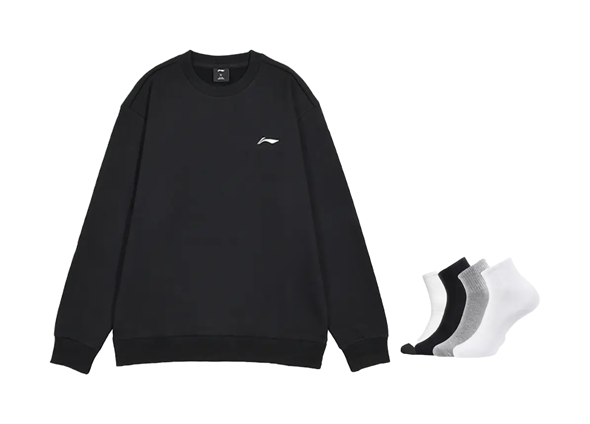 LiNing Sports Fashion Collection Sweatshirt Fall Mens Black  vjsneaker.com