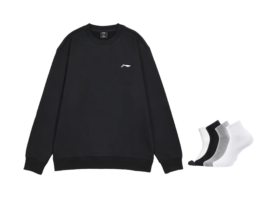 LiNing Sports Fashion Collection Sweatshirt Fall Mens Black  vjsneaker.com
