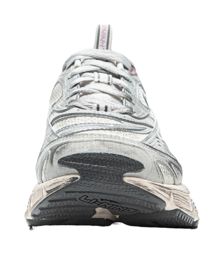 LiNing Star Cushioning Abrasion Resistant Breathable Low Top Chunky Sneakers Women's Ivory Silver  VJSNEAKER