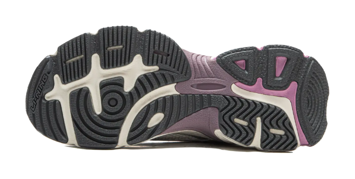 LiNing Star Cushioning Abrasion Resistant Breathable Low Top Chunky Sneakers Women's Ivory Silver  VJSNEAKER