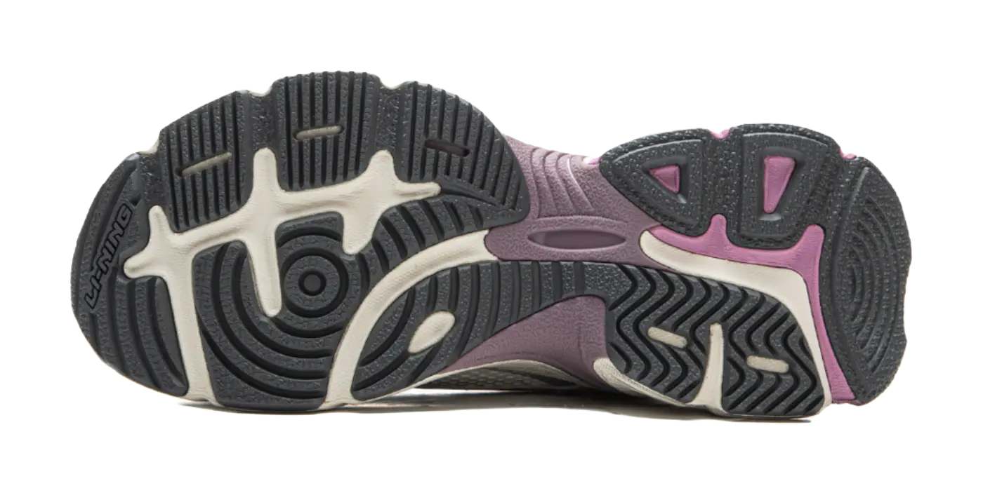 LiNing Star Cushioning Abrasion Resistant Breathable Low Top Chunky Sneakers Women's Ivory Silver  VJSNEAKER