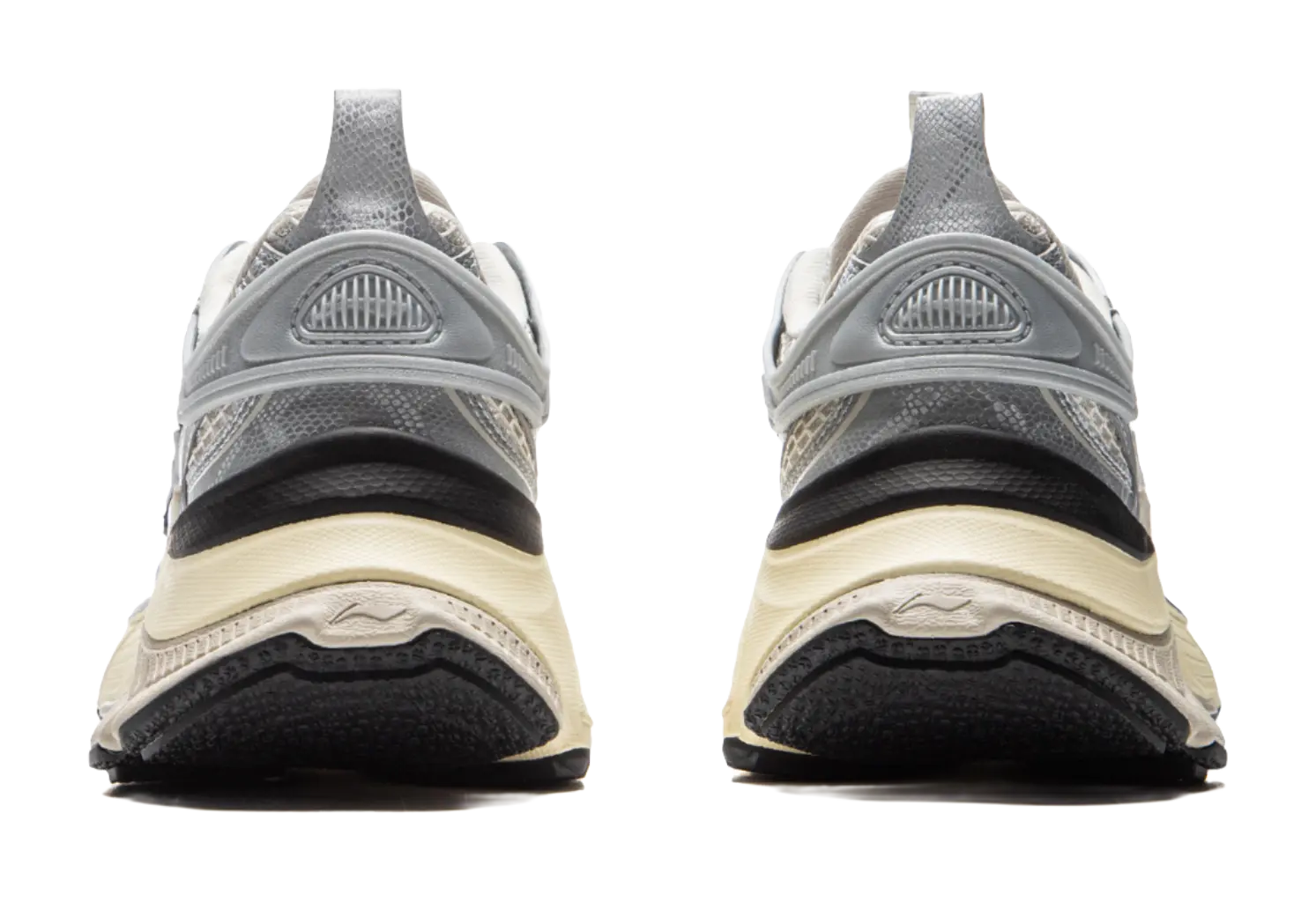 LiNing Star Shock Absorbers Slip Resistant Abrasion Resistant Breathable Low top Chunky Sneakers Women's Silver White  VJSNEAKER