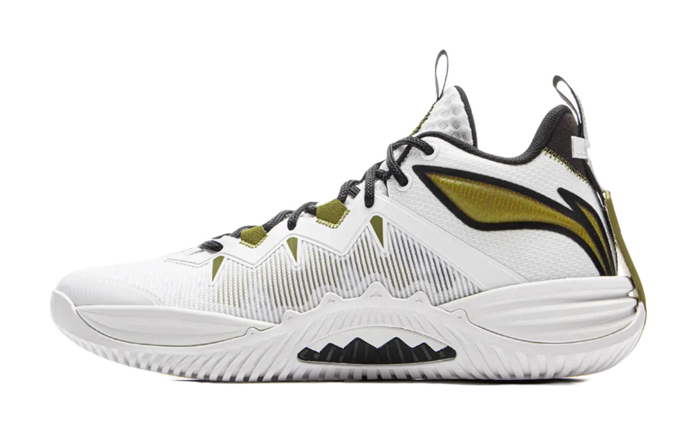 LiNing Storm 10 Cushioning Slip Resistant Breathable Rebound Low Top Basketball Shoes Mens White  vjsneaker.com