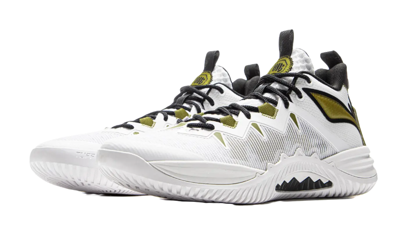 LiNing Storm 10 Cushioning Slip Resistant Breathable Rebound Low Top Basketball Shoes Mens White  vjsneaker.com