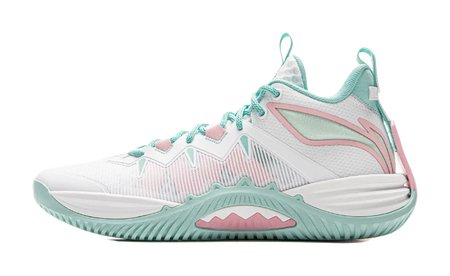 LiNing Storm 10 Cushioning Slip Resistant Breathable Rebound Low Top Basketball Shoes Mens White Green  vjsneaker.com