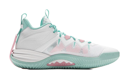 LiNing Storm 10 Cushioning Slip Resistant Breathable Rebound Low Top Basketball Shoes Mens White Green  vjsneaker.com