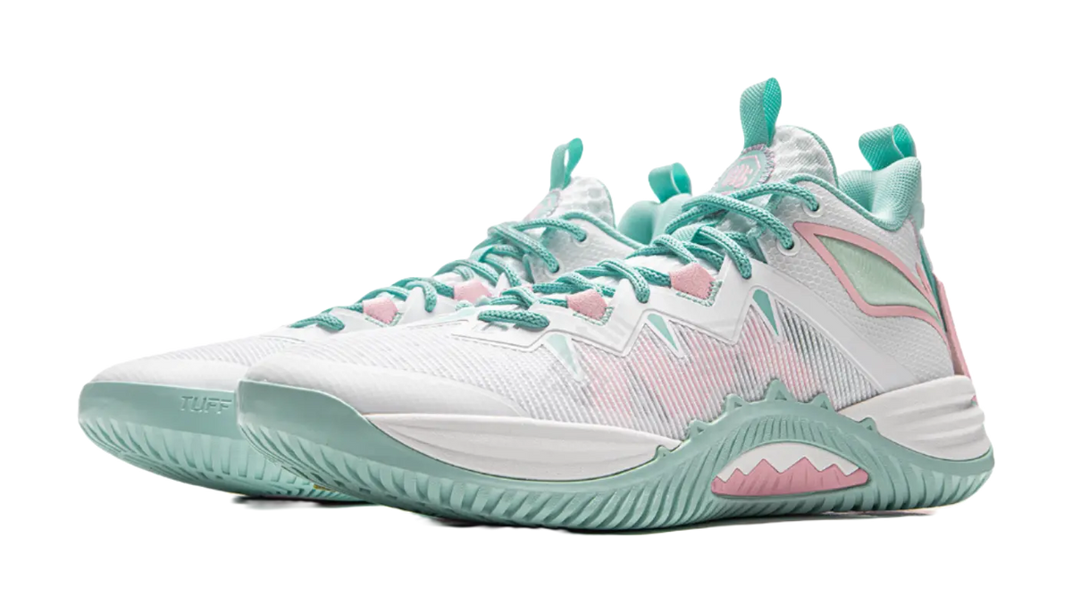 LiNing Storm 10 Cushioning Slip Resistant Breathable Rebound Low Top Basketball Shoes Mens White Green  vjsneaker.com