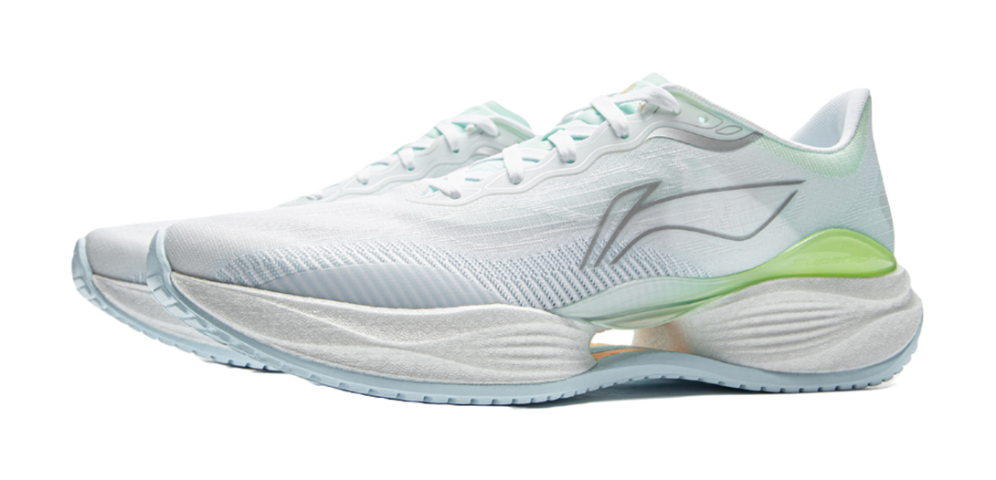 LiNing Super-Light 22 Cushioning Anti-Slip Wear-Resistant Breathability Low-Top Running Shoes Men's White Green Gray 
